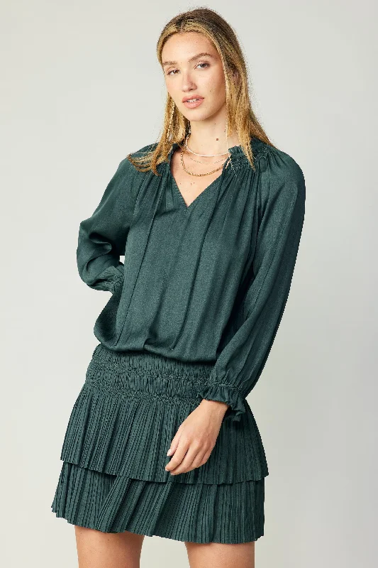 Laurel Pleated Mini Dress Fashionable Lace Mini Dress