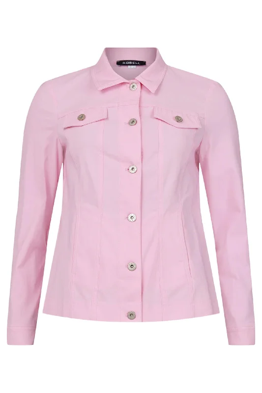 Robell 57609 5499 410 Light Pink Happy Jacket Notch Collar Peter Pan Collar Cowl Neck Robell 57609 5499 410 Light Pink Happy Jacket Notch Collar Peter Pan Collar Cowl Neck