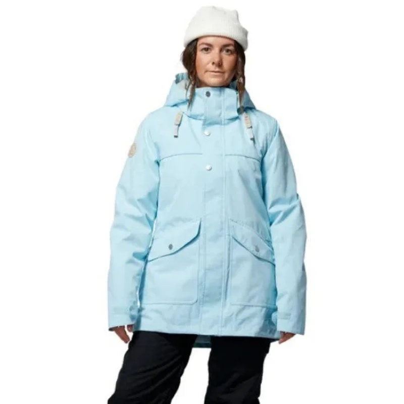 Rojo Women's Aster Snow Jacket - Blue Pinstripe Rayon Fabric Velvet Fabric Corduroy Fabric Rojo Women's Aster Snow Jacket - Blue Pinstripe Rayon Fabric Velvet Fabric Corduroy Fabric