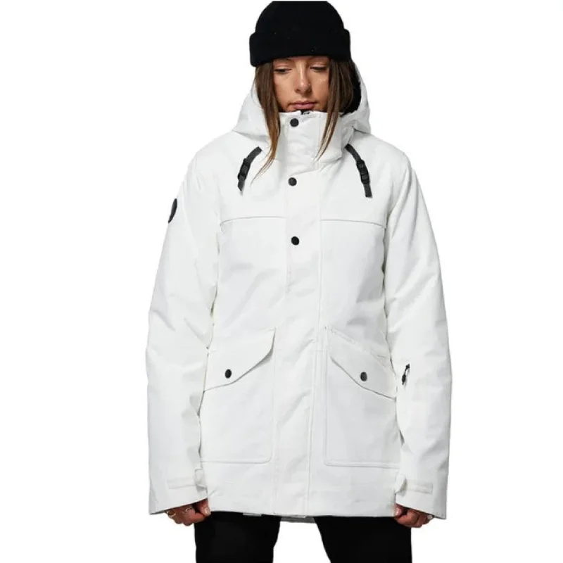 Rojo Women's Aster Snow Jacket - Snow White Collared Jacket Crew Neck Jacket Turtle Neck Jacket Rojo Women's Aster Snow Jacket - Snow White Collared Jacket Crew Neck Jacket Turtle Neck Jacket