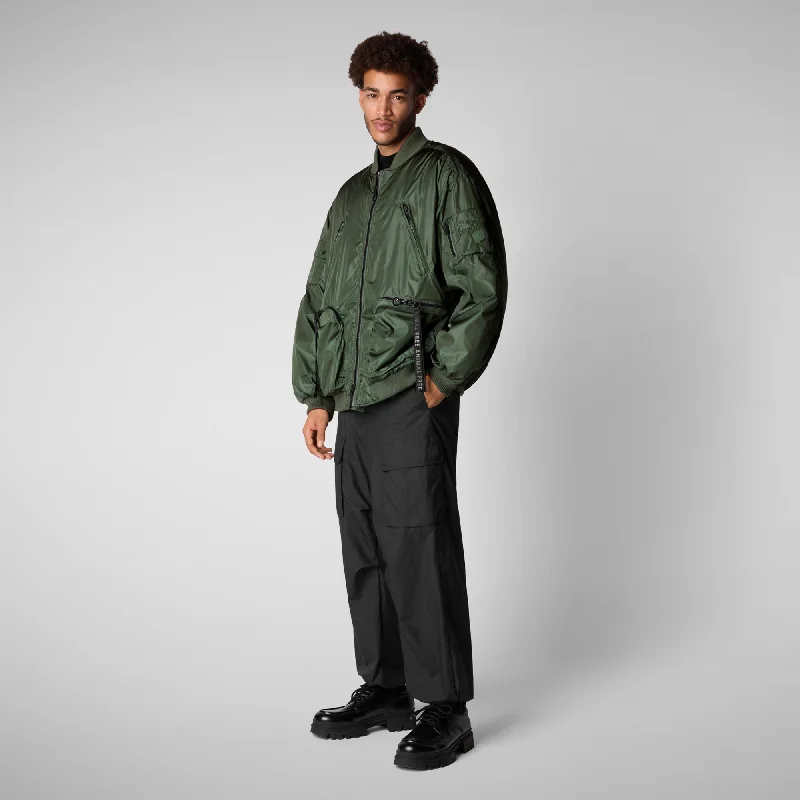 Unisex Usher Bomber Jacket in Thyme Green Jacket Blazer Coat