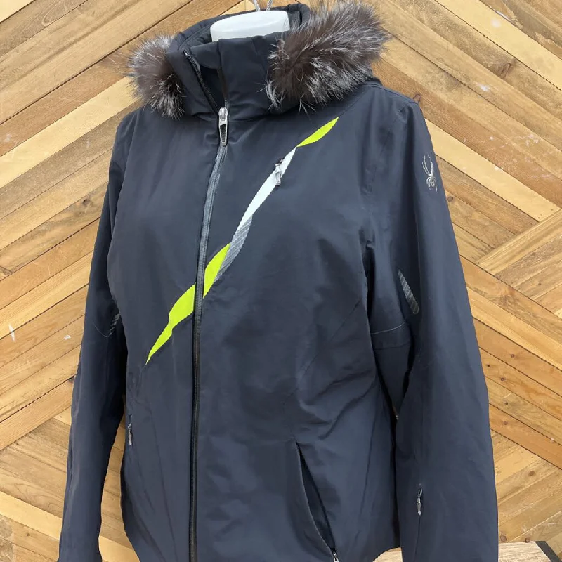 Spyder - Women's Winter Jacket - MSRP $900: Black-women-14 Boat Neck Shawl Collar Notched Collar Spyder - Women's Winter Jacket - MSRP $900: Black-women-14 Boat Neck Shawl Collar Notched Collar