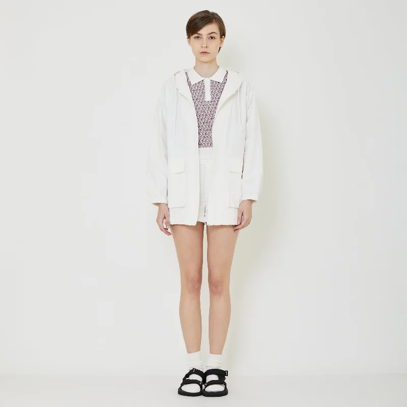 Women Nylon Jacket - Off White - SW2402039A Elasticated Jacket Padded Jacket Insulated Jacket Women Nylon Jacket - Off White - SW2402039A Elasticated Jacket Padded Jacket Insulated Jacket