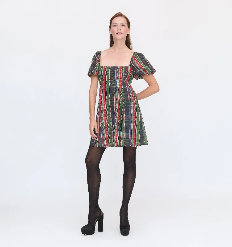The Matilda Mini Dress - Tartan Lamé Comfortable Bodycon Mini Dress