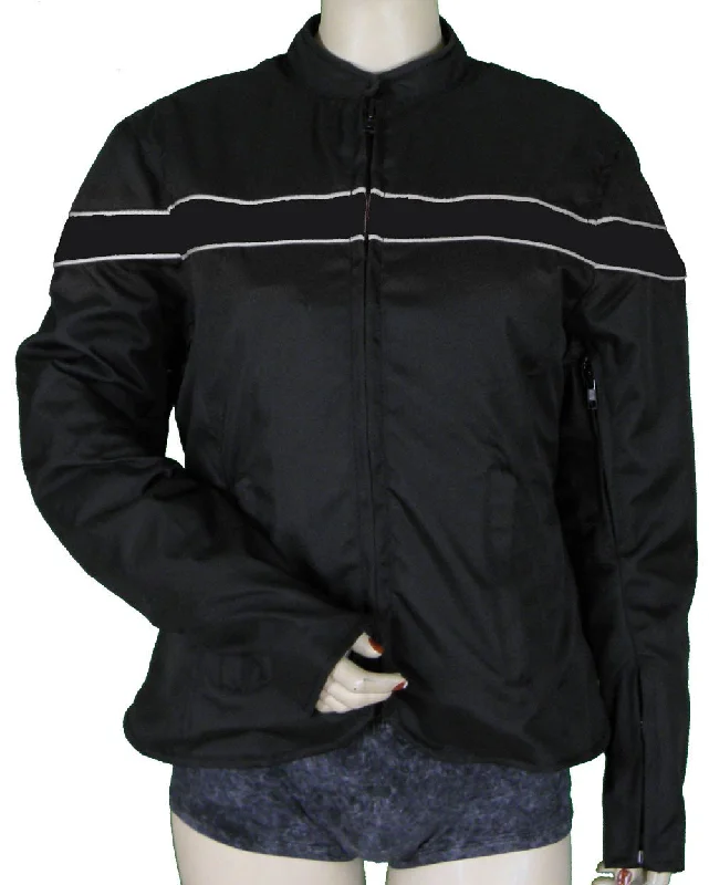 VL1560 Ladies Textile Jacket W/Reflective Piping (various Color Stripe) Stand-Up Collar Roll-Neck Collar Turtle Neck VL1560 Ladies Textile Jacket W/Reflective Piping (various Color Stripe) Stand-Up Collar Roll-Neck Collar Turtle Neck