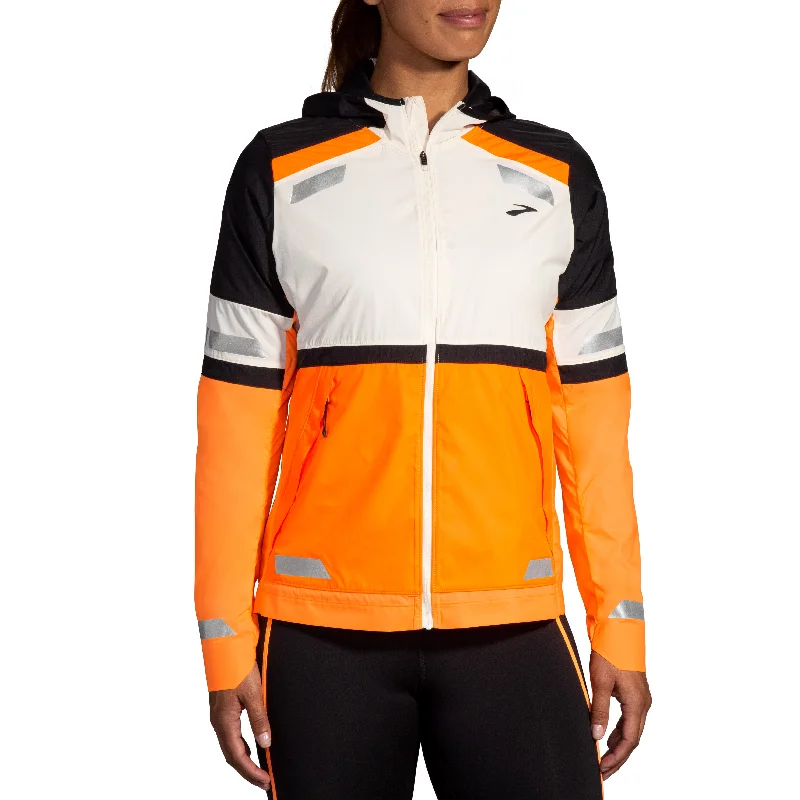 WOMEN'S RUN VISIBLE JACKET 2.0 - 167 ECRU/FLUORO Chenille Jacket Brocade Jacket Lace Jacket WOMEN'S RUN VISIBLE JACKET 2.0 - 167 ECRU/FLUORO Chenille Jacket Brocade Jacket Lace Jacket