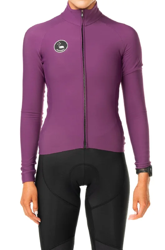Women's Italian Thermal Cycling Jacket - Tyrian Notch Collar Jacket Peter Pan Collar Jacket Cowl Neck Jacket Women's Italian Thermal Cycling Jacket - Tyrian Notch Collar Jacket Peter Pan Collar Jacket Cowl Neck Jacket
