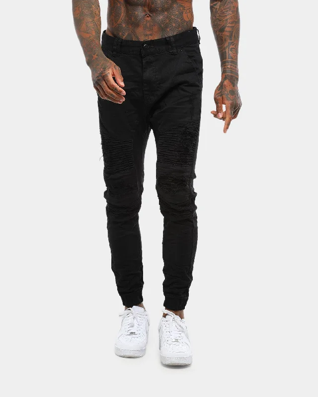 Nena And Pasadena Hellcat Elastic Ankle Jean Black Trendy Acid Wash Skinny Jeans