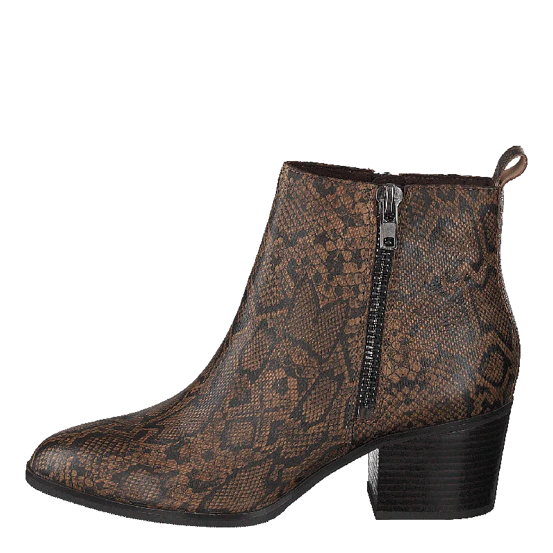 Jeanie Taupe Snake Trendy Patchwork Denim Jeans