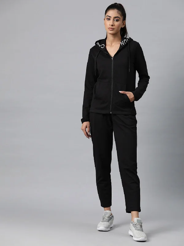 Alcis Women Typography Print Mid-Rise Hooded Tracksuit Hoodie with Hidden Zipper Minimalist Clean Alcis Women Typography Print Mid-Rise Hooded Tracksuit Hoodie with Hidden Zipper Minimalist Clean