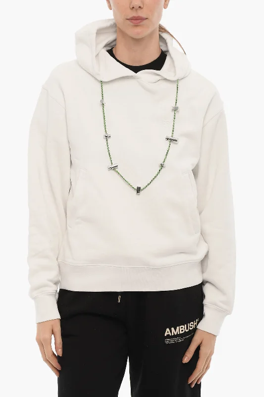 Ambush Solid Color STOPPERS Hoodie with Removable Chain Hoodie with Half-Zip Sporty Casual Ambush Solid Color STOPPERS Hoodie with Removable Chain Hoodie with Half-Zip Sporty Casual