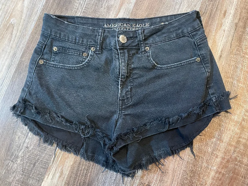 American Eagle Black Jean Shorts High Rise Festival womens size 8 Casual Loose Fit Jeans American Eagle Black Jean Shorts High Rise Festival womens size 8 Casual Loose Fit Jeans