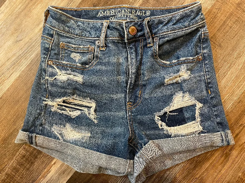 American Eagle Womens Super Stretch Jean Shorts Distressed size 2 Stylish Paperbag Waist Denim American Eagle Womens Super Stretch Jean Shorts Distressed size 2 Stylish Paperbag Waist Denim