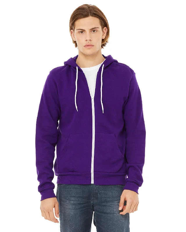 Bella+Canvas Unisex Poly-Cotton Fleece Full-Zip Hoodie | Team Purple Hoodie with Drop Shoulder Relaxed Streetwear Bella+Canvas Unisex Poly-Cotton Fleece Full-Zip Hoodie | Team Purple Hoodie with Drop Shoulder Relaxed Streetwear