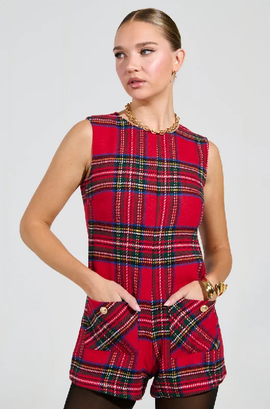 BEST DRESSED PLAID MINI DRESS IN RED