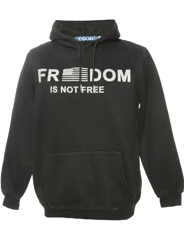Black Printed Hoodie - M Hoodie with Embroidery Detailed Premium