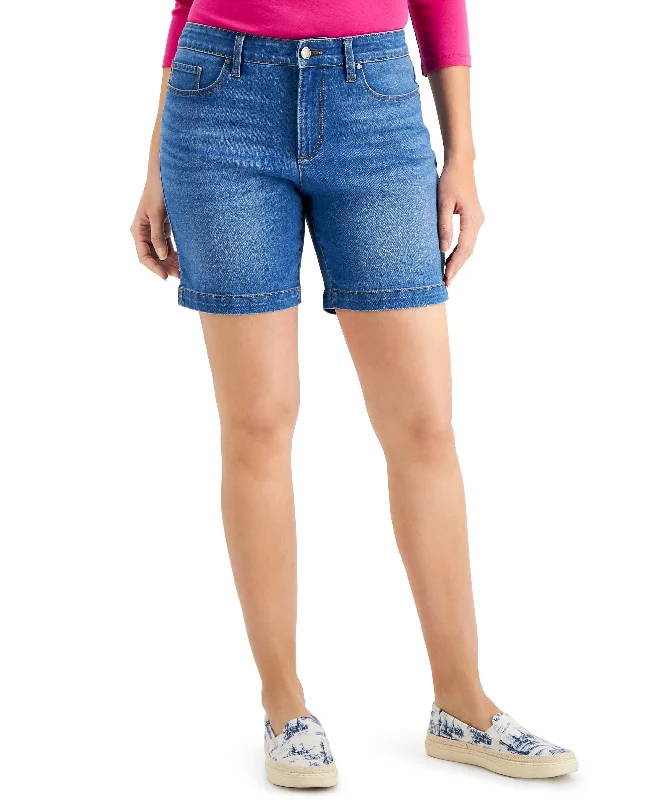 Charter Club Mid Rise Jean Shorts Comfortable Flare Leg Jeans