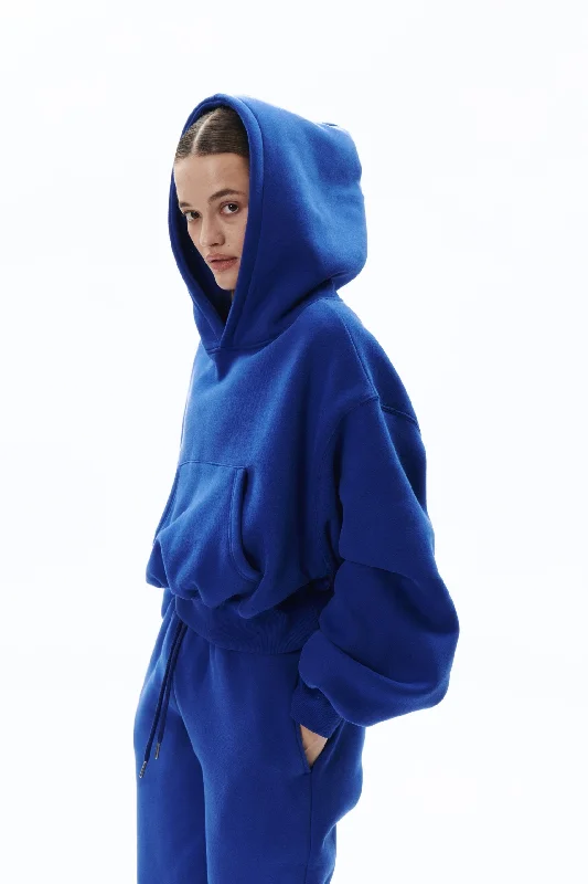 CROPPED hoodie 2.0 in ELECTRIC BLUE Hoodie with Monochrome Minimalist Simple