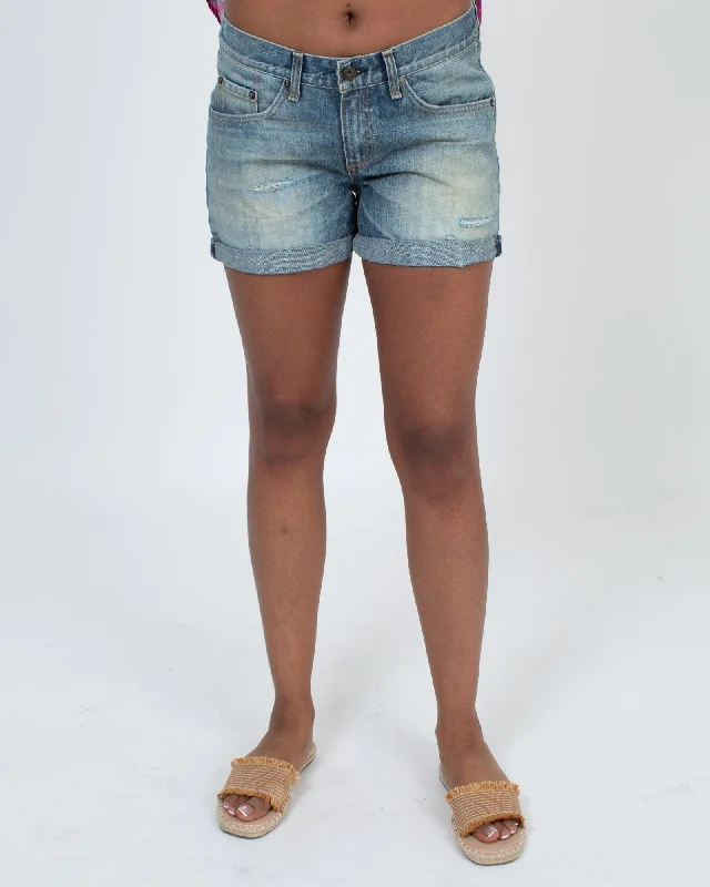 Cuffed Jean Shorts Fashionable White Denim Jeans