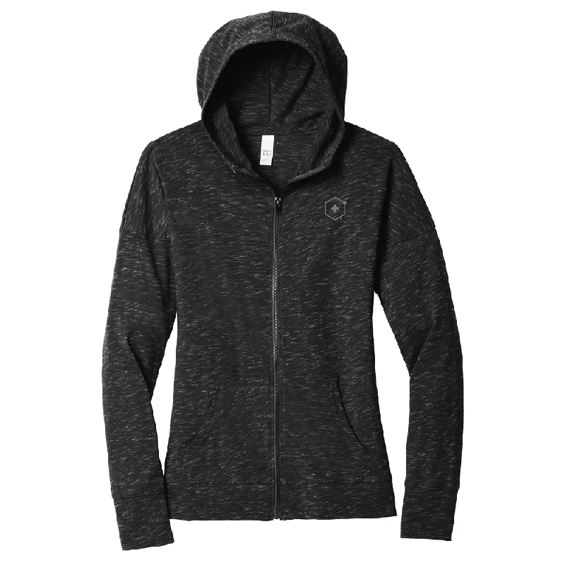 Unisex District  Medal Full Zip Hoodie Hoodie with Half-Zip Sporty Casual