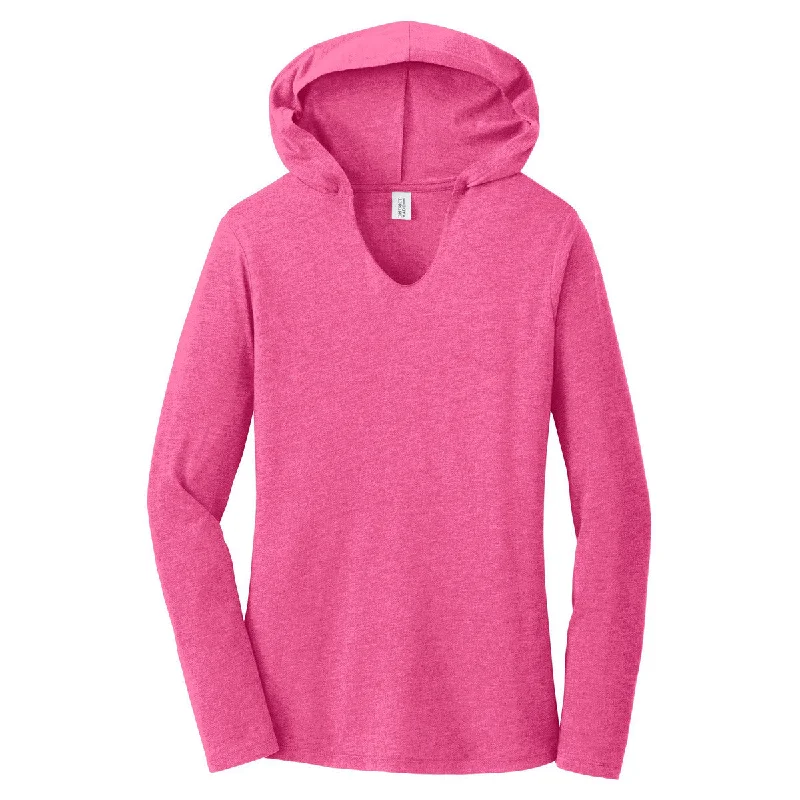 District Women's Fuchsia Frost Perfect Tri Long Sleeve Hoodie Hoodie with Slit Hem Functional Movement District Women's Fuchsia Frost Perfect Tri Long Sleeve Hoodie Hoodie with Slit Hem Functional Movement