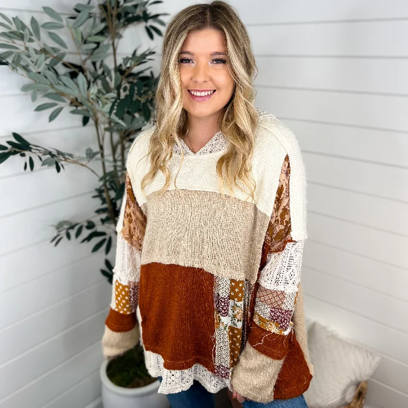 Got a Feeling Knit Long Sleeve Oat Avery Mae Hooded Top Hooded Sweatshirt Casual Wear Street Style Got a Feeling Knit Long Sleeve Oat Avery Mae Hooded Top Hooded Sweatshirt Casual Wear Street Style