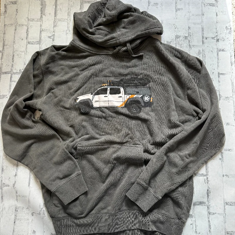 Hammer Down "Tacoma" Hoodie - Pigment Black Hoodie with Color Block Contrast Stylish Hammer Down "Tacoma" Hoodie - Pigment Black Hoodie with Color Block Contrast Stylish