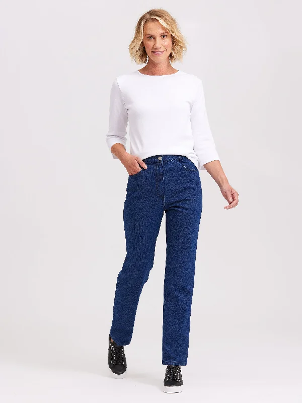 Heritage Denim Full Length Jean Comfortable Faded High-Rise Jeans