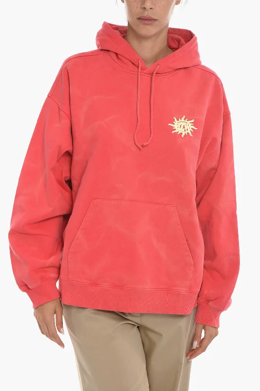 Holzweiler Back Printed Brushed Cotton RIVERS LOGOS Hoodie Hoodie with Elastic Cuffs Stretchable Comfortable Holzweiler Back Printed Brushed Cotton RIVERS LOGOS Hoodie Hoodie with Elastic Cuffs Stretchable Comfortable