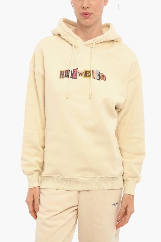 Holzweiler Organic Cotton PLACEBO Hoodie with Printed Logo Hoodie with Lining Warm Insulated Holzweiler Organic Cotton PLACEBO Hoodie with Printed Logo Hoodie with Lining Warm Insulated