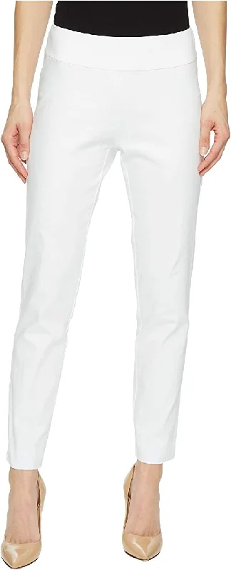 Krazy Larry Pull On Denim Jean White Trendy Pleated Waist Jeans
