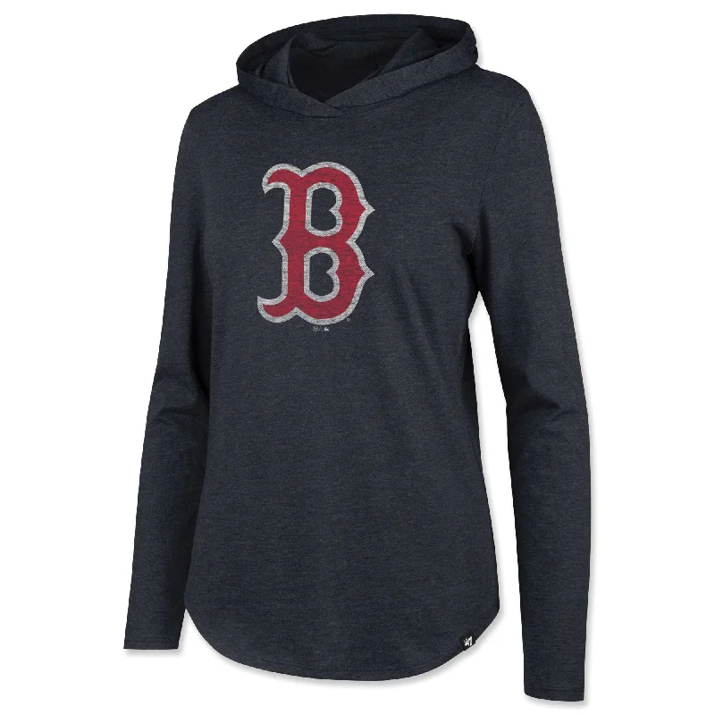Ladies 47 Frankie Hooded Long Sleeve - Navy Hoodie with Ribbed Hem Stretchable Secure Ladies 47 Frankie Hooded Long Sleeve - Navy Hoodie with Ribbed Hem Stretchable Secure