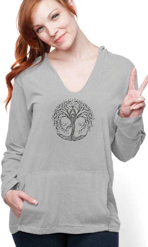 New! Tree Pose on Harmony Hoody 1521-132 Hoodie with Stripes Bold Sporty