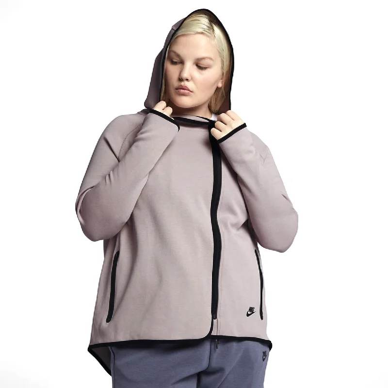 Nike Tech Fleece Full Zip Cape Women's Hoodie Rose Pink-Black Hoodie with Raglan Sleeves Sporty Comfortable Nike Tech Fleece Full Zip Cape Women's Hoodie Rose Pink-Black Hoodie with Raglan Sleeves Sporty Comfortable