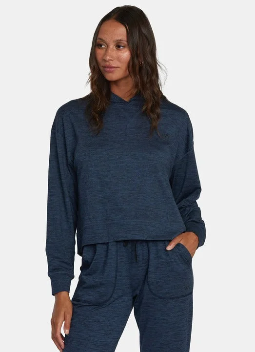 Rvca C-Able Cropped Workout Hoodie Hoodie with Emblem Brand Identity
