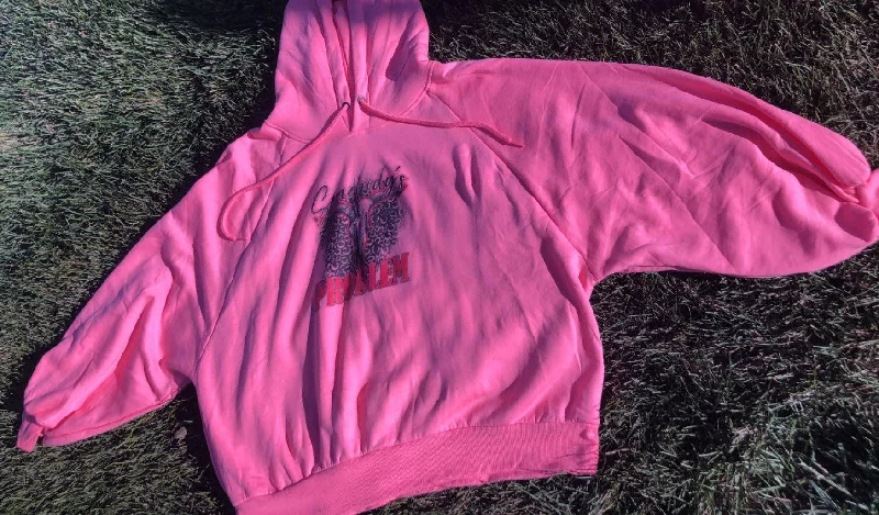 Somebody's PROBLEM -Zenana Balloon Sleeve Hoodie Pink-SIZE 2X Hoodie with Monochrome Minimalist Simple Somebody's PROBLEM -Zenana Balloon Sleeve Hoodie Pink-SIZE 2X Hoodie with Monochrome Minimalist Simple
