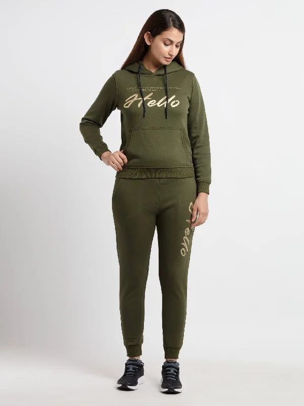 Women Printed Hooded Tracksuit Hoodie with Magnetic Closure Innovative Modern