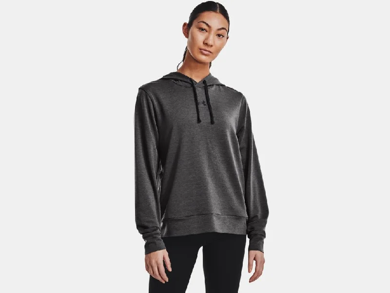 UA Rival Terry Hoodie Hoodie with Mock Neck Collared Structured