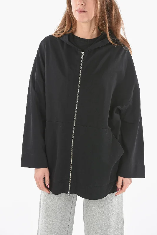 Woolrich Cotton Solid Color Maxi Hoodie Hoodie with Hem Elastic Stretchable Comfortable Woolrich Cotton Solid Color Maxi Hoodie Hoodie with Hem Elastic Stretchable Comfortable