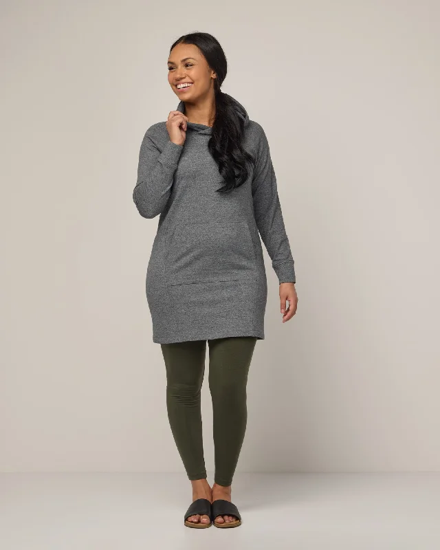 Everett Hoodie Tunic Hoodie with Exposed Zipper Edgy Industrial