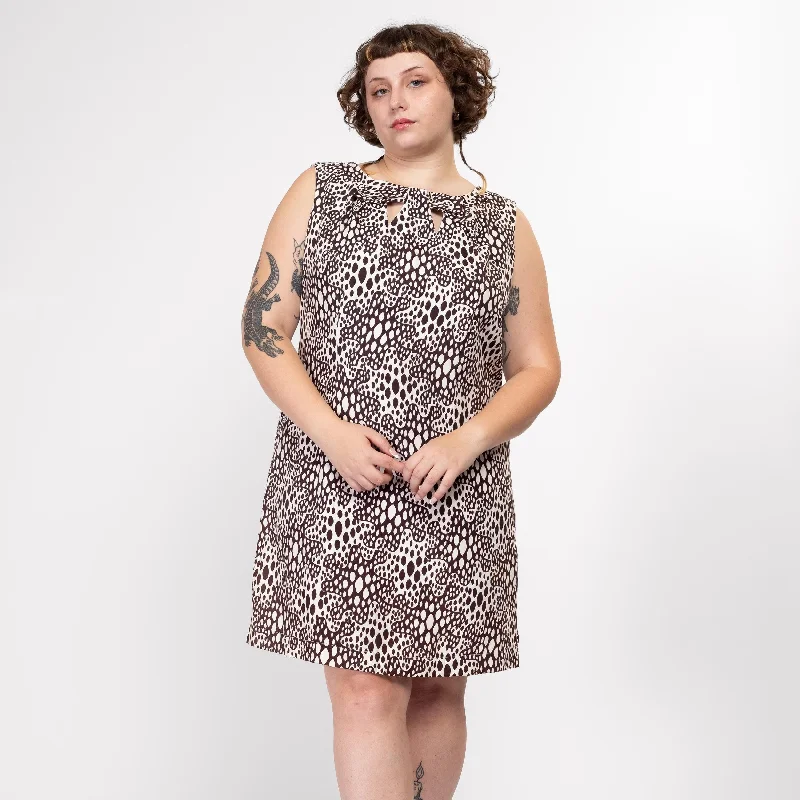 Lrg-XL 60s Mod Op Art Amoeba Print Mini Dress