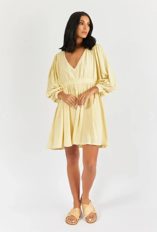 Marcela Mini Dress in Butter