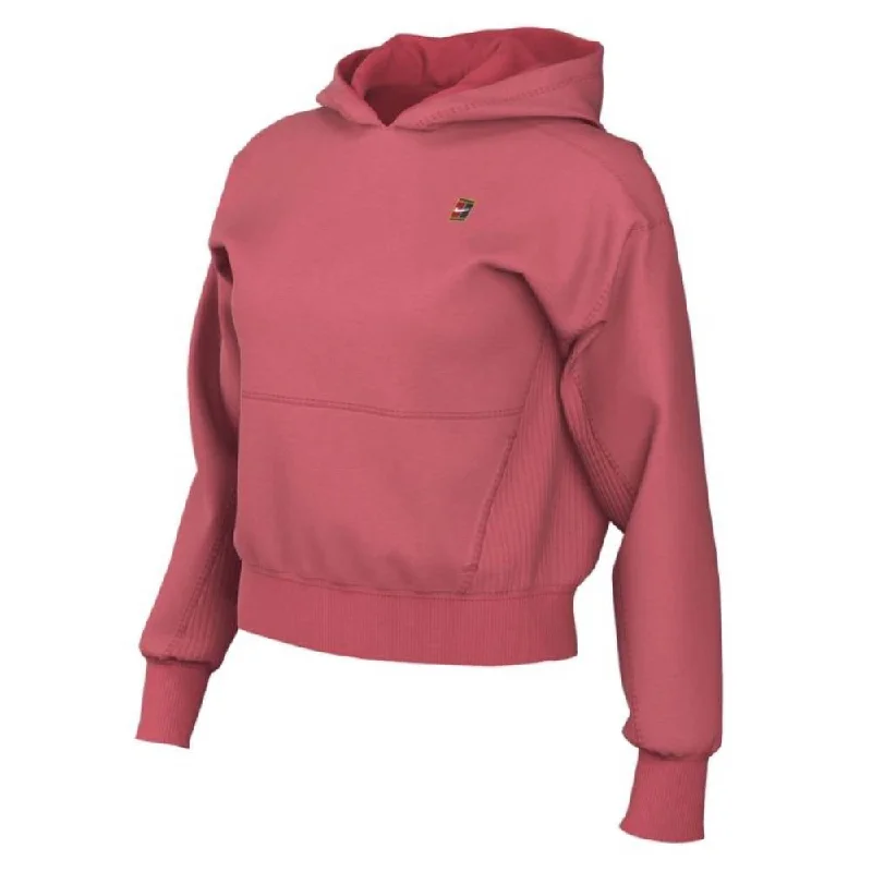 Nike Women's Fleece Heritage Tennis Hoodie (Pink) Hoodie with Turtle Neck Cozy Winter Nike Women's Fleece Heritage Tennis Hoodie (Pink) Hoodie with Turtle Neck Cozy Winter