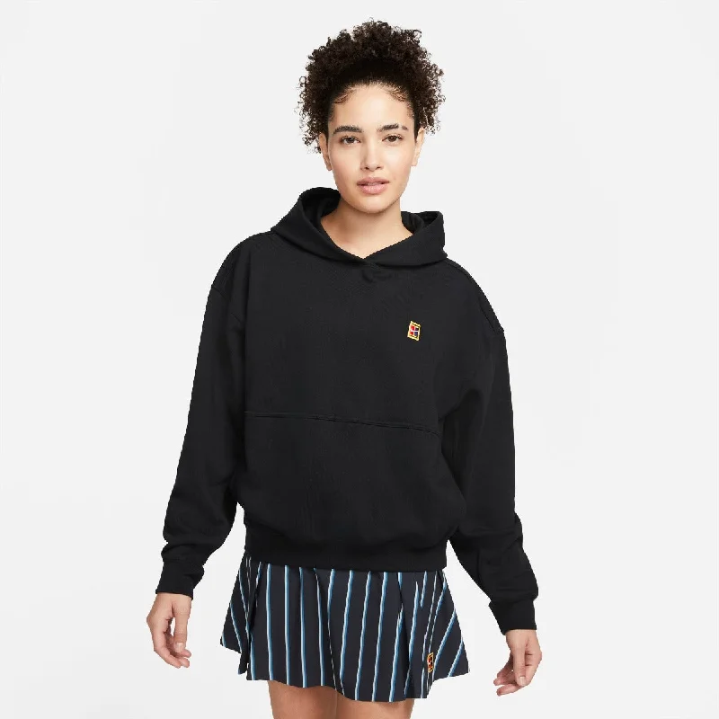 Nike Women's Fleece Heritage Tennis Hoodie (Black) Hoodie with High Neck Warm Protective Nike Women's Fleece Heritage Tennis Hoodie (Black) Hoodie with High Neck Warm Protective
