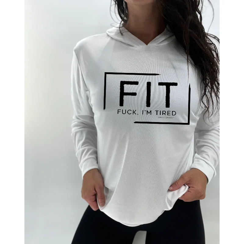 Salty Savage Unisex "FIT" Long Sleeve Hooded Performance UPF 50+ Fishing Tee Hoodie with Bell Sleeves Flared Feminine Salty Savage Unisex "FIT" Long Sleeve Hooded Performance UPF 50+ Fishing Tee Hoodie with Bell Sleeves Flared Feminine