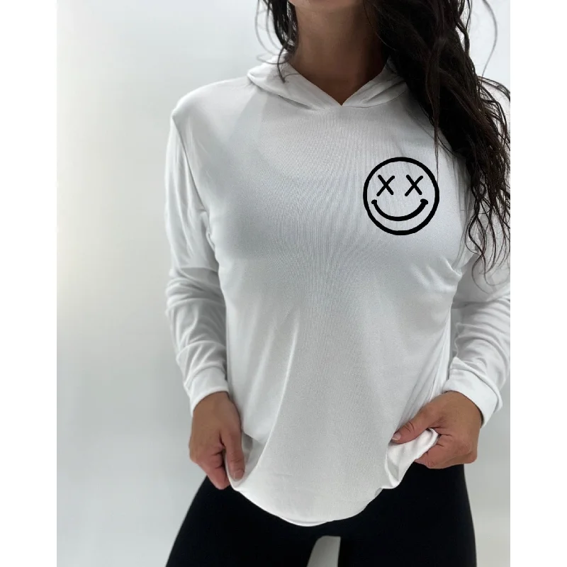 Salty Savage Unisex “OG Smile” Long Sleeve Hooded Performance UPF 50+ Fishing Tee | Basic Hoodie with Tie-Dye Psychedelic Retro Salty Savage Unisex “OG Smile” Long Sleeve Hooded Performance UPF 50+ Fishing Tee | Basic Hoodie with Tie-Dye Psychedelic Retro