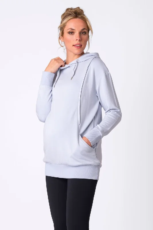 Seraphine Maternity & Nursing Hoodie Pernella Blue Hoodie with Cropped Fit Short Trendy Seraphine Maternity & Nursing Hoodie Pernella Blue Hoodie with Cropped Fit Short Trendy