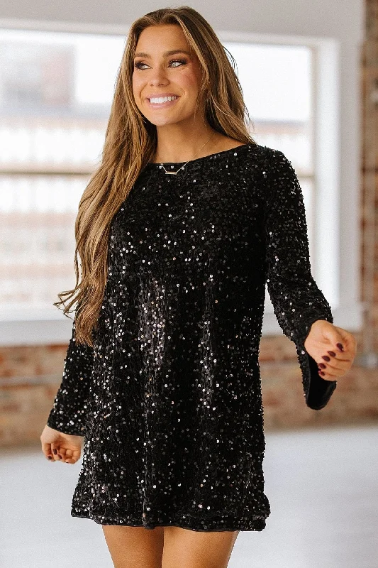 Taelor Sequin Long Sleeve Mini Dress | S-XL | PRE ORDER 12/15