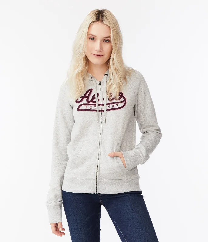 Aeropostale Aero Established 1987 Full-Zip Hoodie Hoodie with Hem Contrast Bold Stylish Aeropostale Aero Established 1987 Full-Zip Hoodie Hoodie with Hem Contrast Bold Stylish
