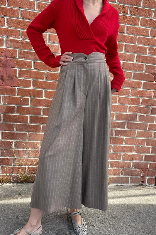 High Waist Pants in Stripe Classic Stretch Pants